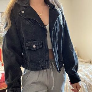 F21 Jean Moto Jacket